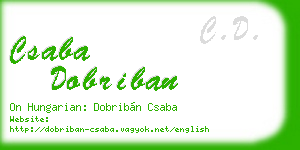 csaba dobriban business card